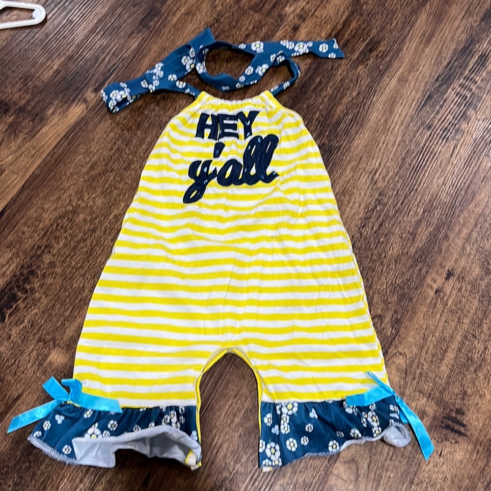 Toddler girls Hey Y’all capri halter
